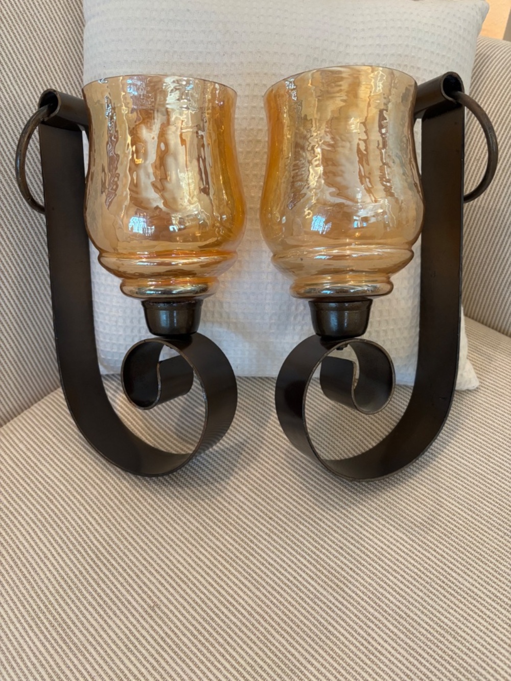 Set of 2 Glass Wall Sconce Home Decor